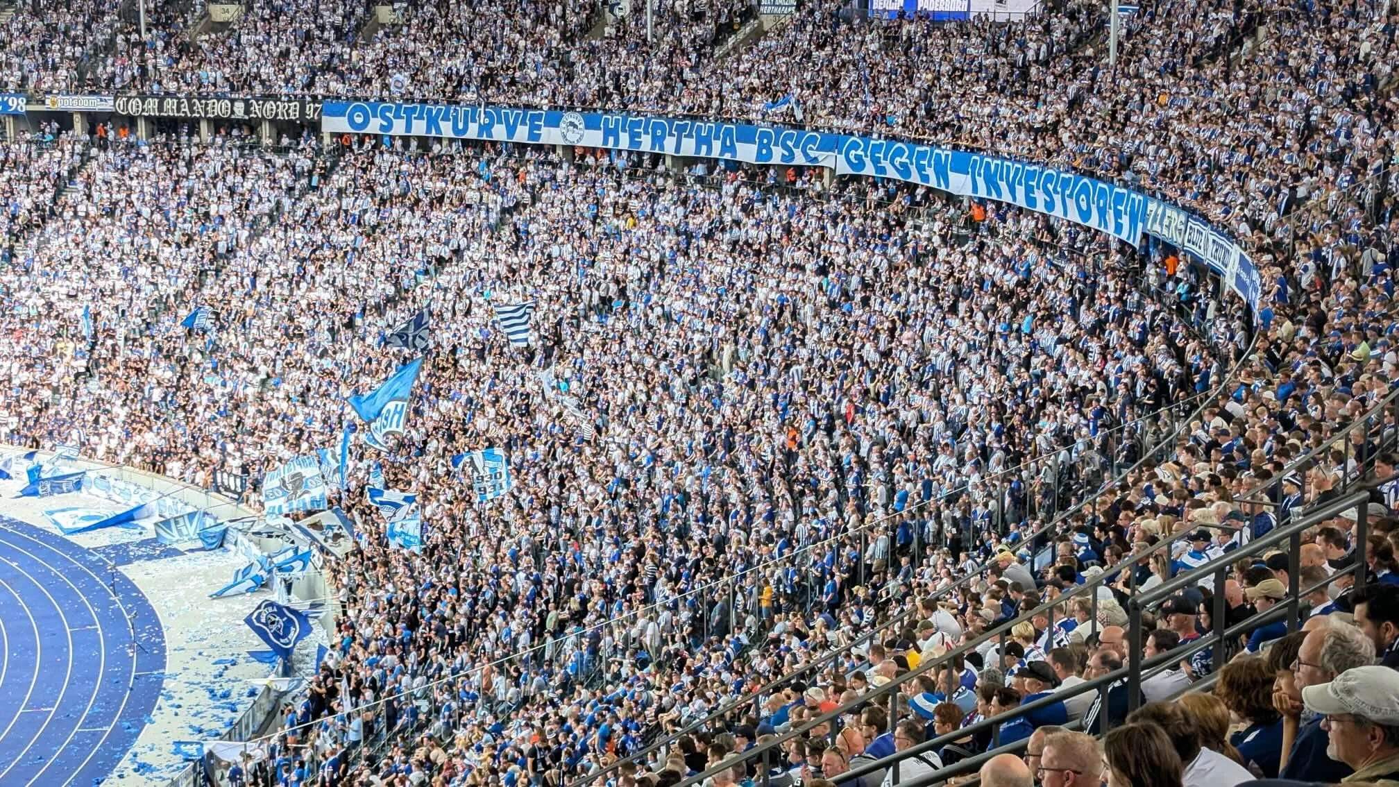 Hertha BSC at Olympiastadion, Ostkurve, opening game of the 2024/2025 season against Paderborn