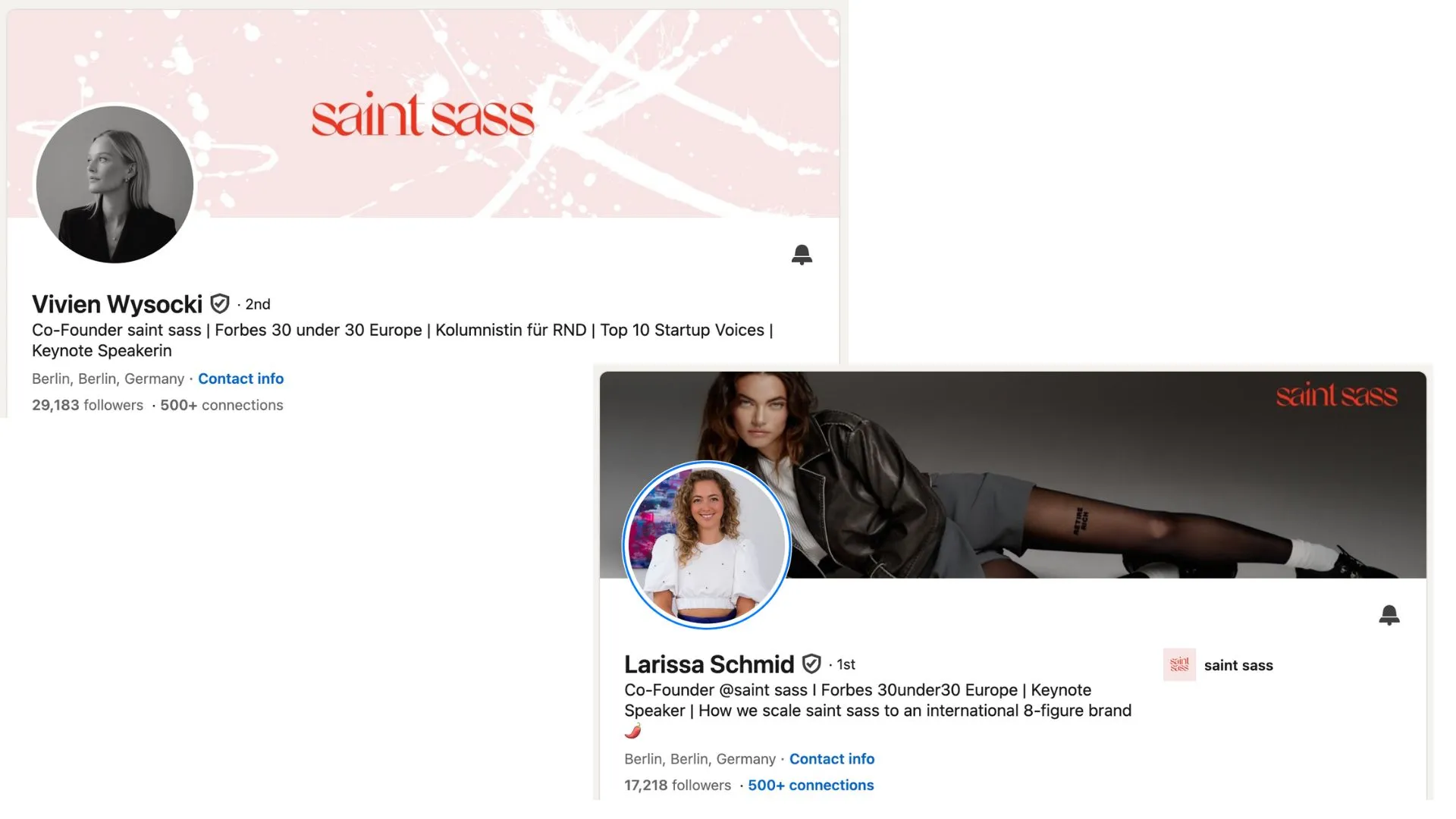 Vivien and Larissa, co-founders of Saint Sass